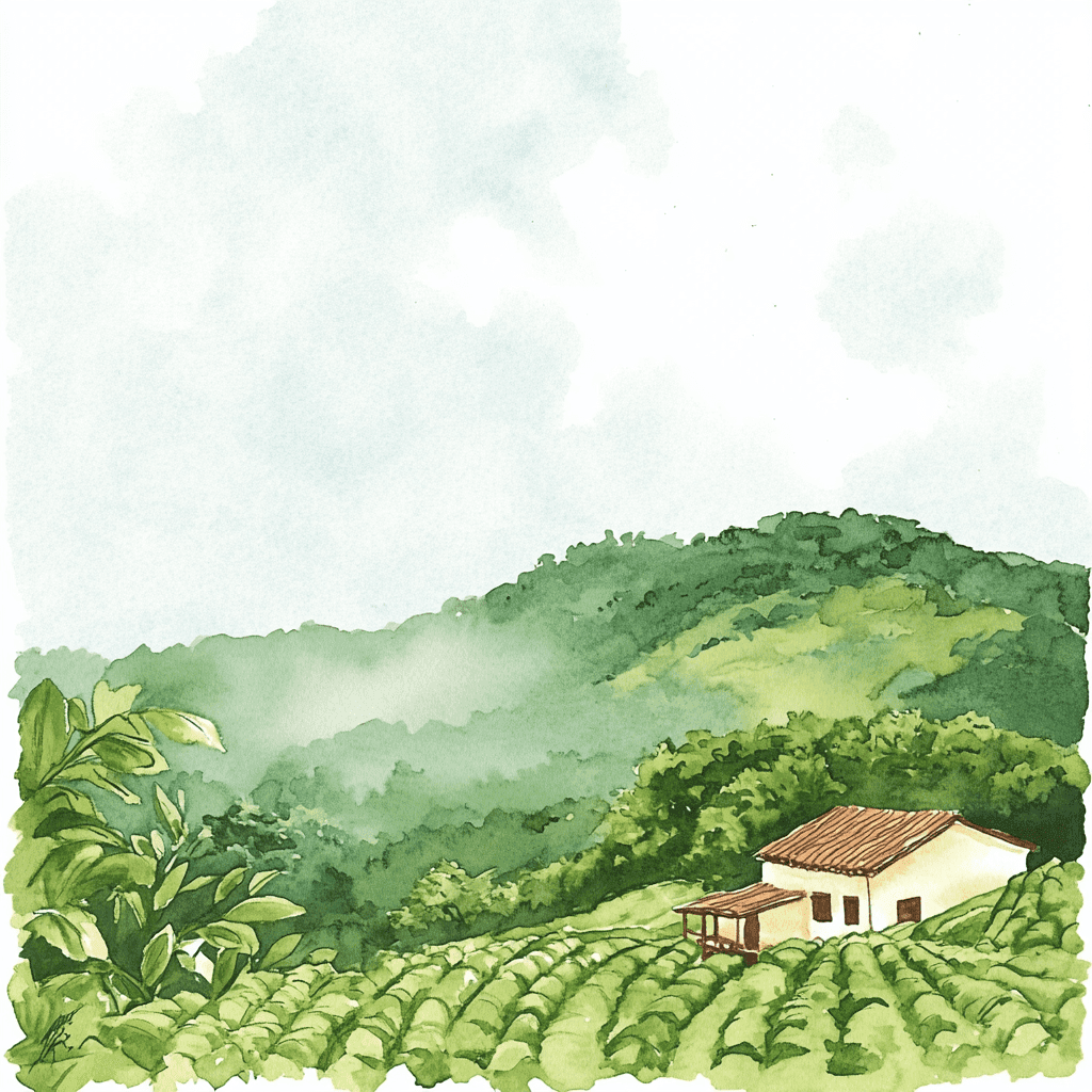 Coffee estate land and crops